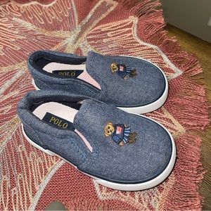 Polo by Ralph Lauren girl shoes size 6 blue Jean material